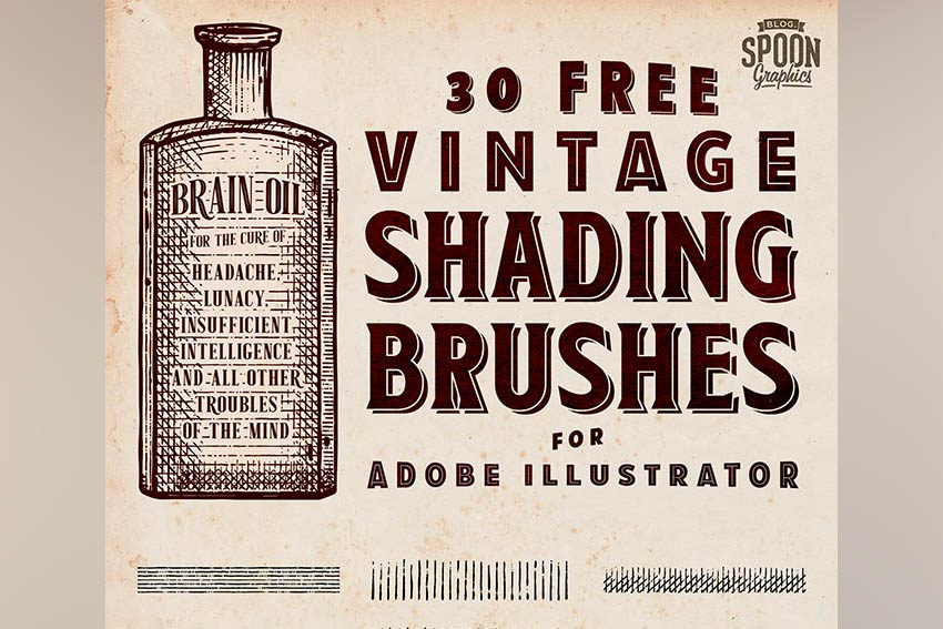 30 Free Vintage Shading Brushes for Adobe Illustrator